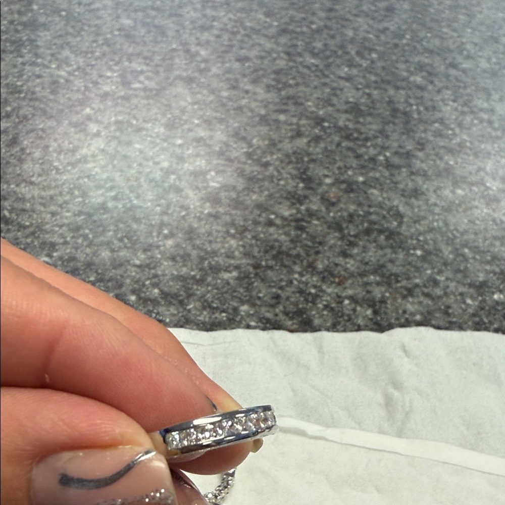 Source Unknown Silver CZ Bridal Ring Set with Clear Stones - Picture 4 of 6